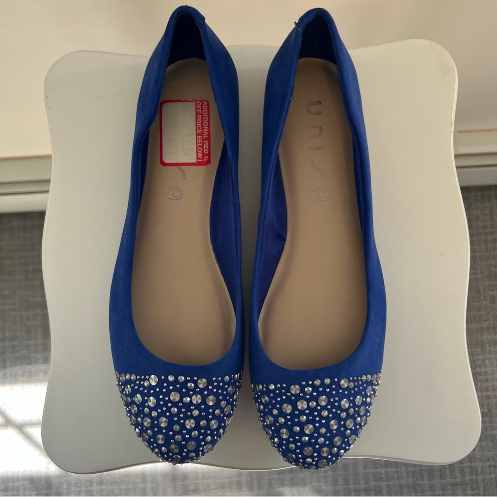 Unisa Blue Flats with sparkles, size 8.5